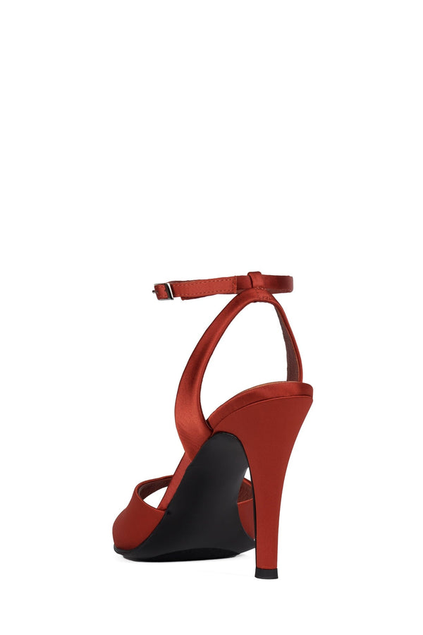 Jeffrey Campbell BAR-HOP Heeled Sandal Orange Satin