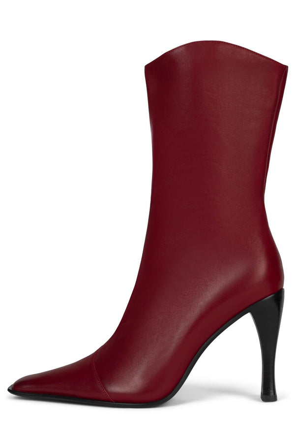 jeffrey campbell BE-BOLD Mid-Calf Boot Red Distressed
