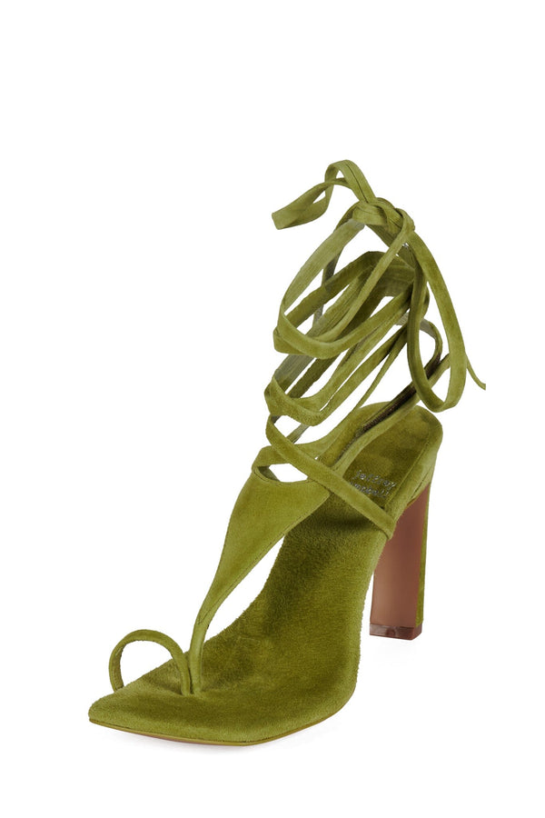 Jeffrey Campbell BON-BON Heeled Sandal Chartreuse Suede