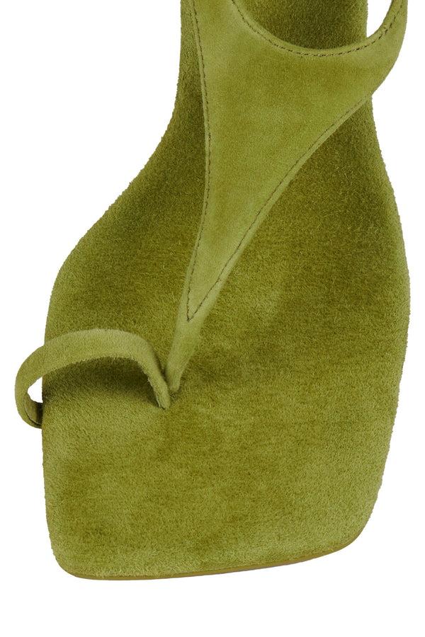 Jeffrey Campbell BON-BON Heeled Sandal Chartreuse Suede
