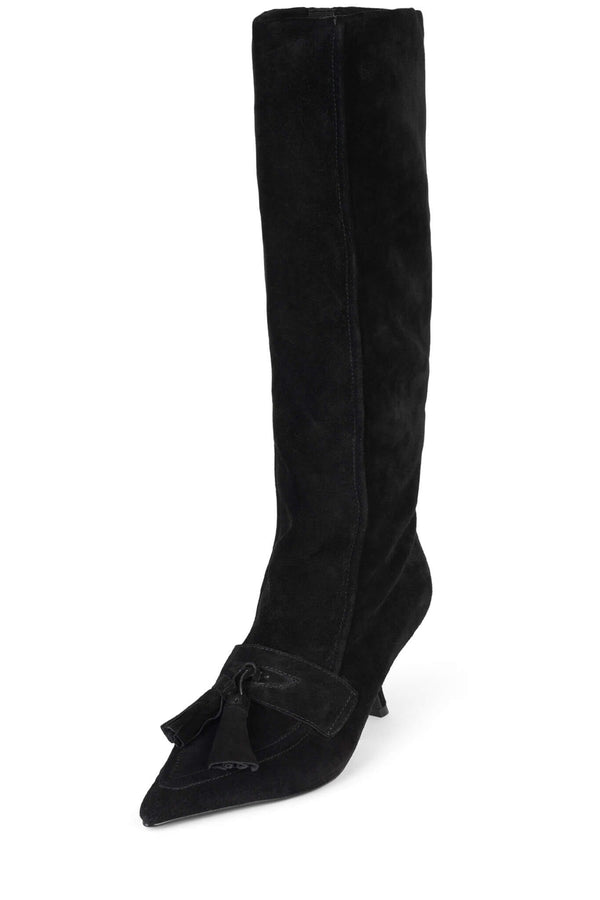 Jeffrey Campbell BOSS-LADY Knee-High Boot Black Suede