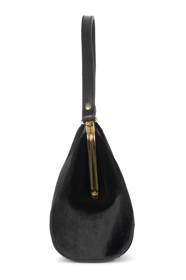 Jeffrey Campbell BRODERIE Bag Black Velvet Floral Multi