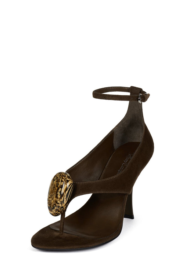 Jeffrey Campbell BRONZITE Heeled Sandal Brown Suede