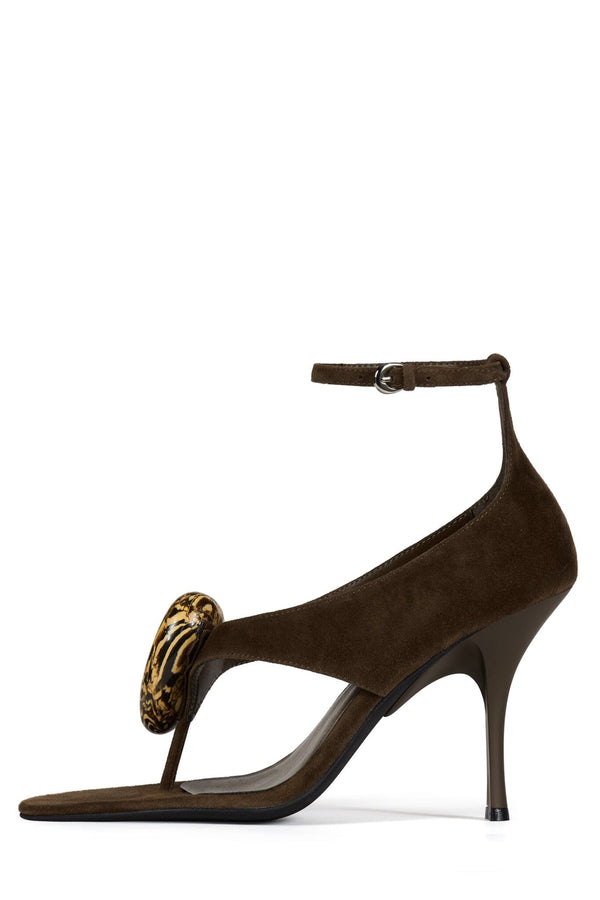 jeffrey campbell BRONZITE Heeled Sandal Brown Suede