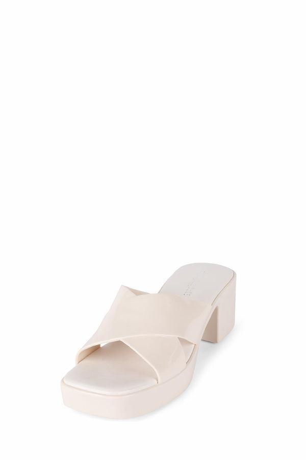 Jeffrey Campbell BUBBLEGUM Platform Sandal Cream Shiny