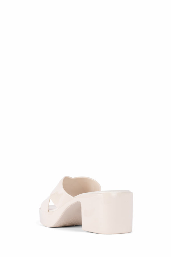 Jeffrey Campbell BUBBLEGUM Platform Sandal Cream Shiny