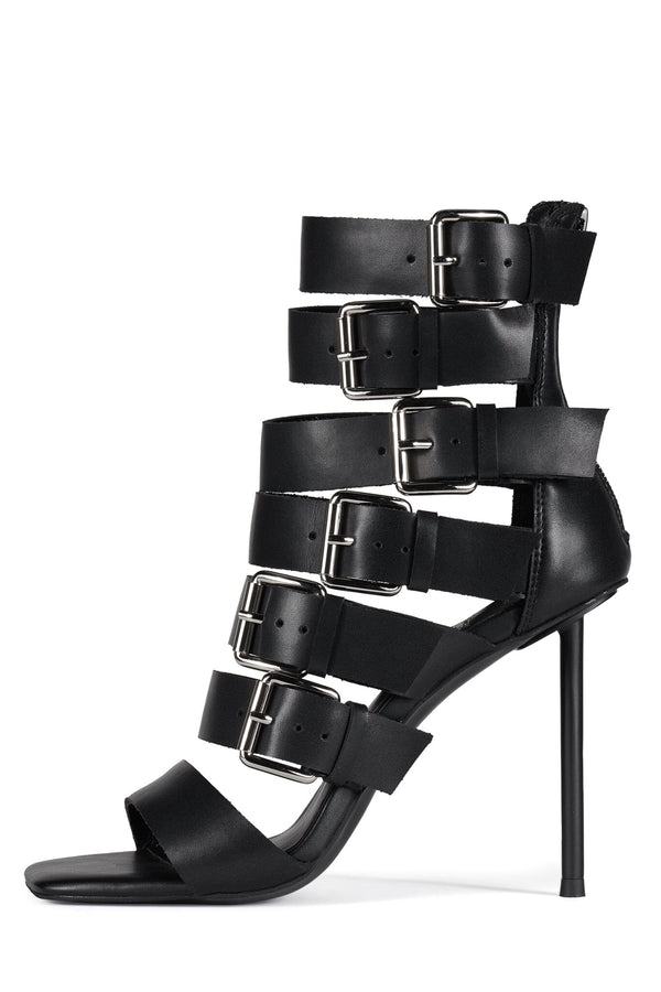 jeffrey campbell BUCKLED-IN Heeled Sandal Black Black