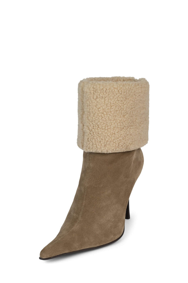 Jeffrey Campbell BURR Heeled Boot Camel Suede Combo