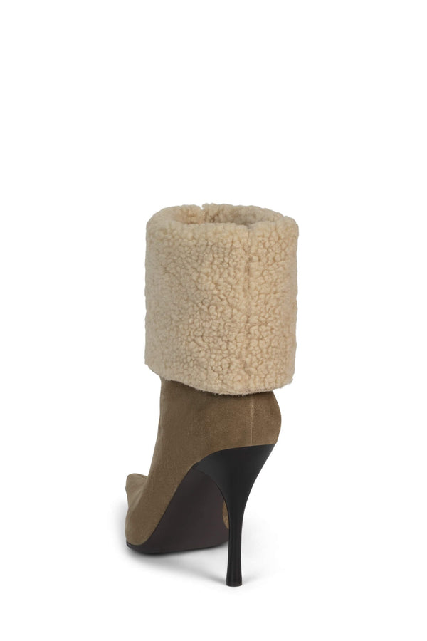 Jeffrey Campbell BURR Heeled Boot Camel Suede Combo