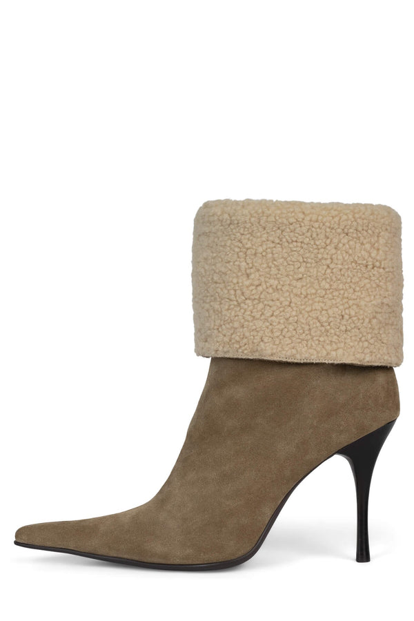 jeffrey campbell BURR Heeled Boot Camel Suede Combo