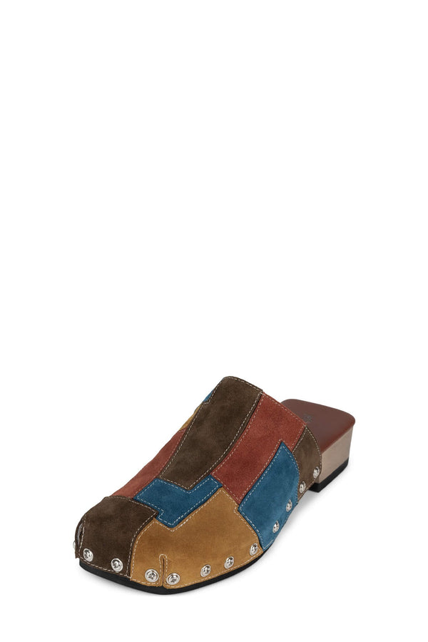 Jeffrey Campbell CALCEUS Heeled Mule Neutral Suede Multi