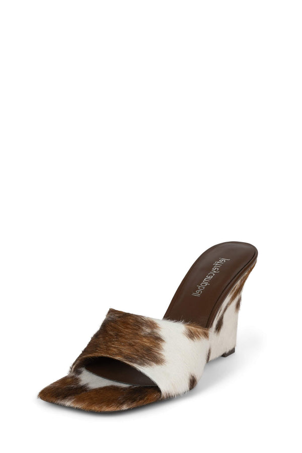 Jeffrey Campbell CAPITAL-F Heeled Sandal Brown White Cow