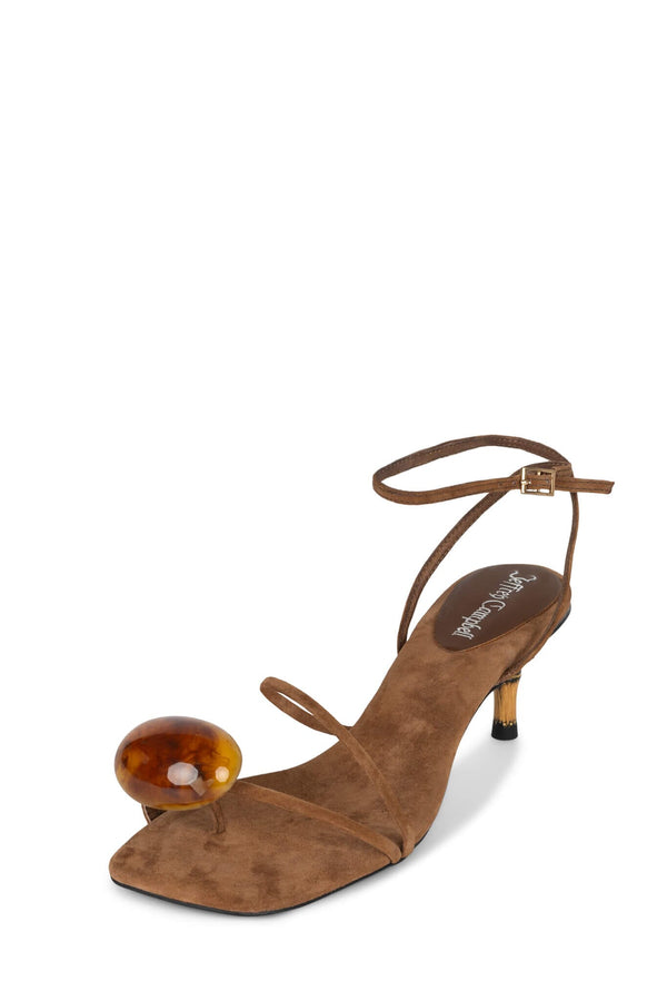 Jeffrey Campbell CARNELIAN Heeled Sandal Light Brown Suede Combo