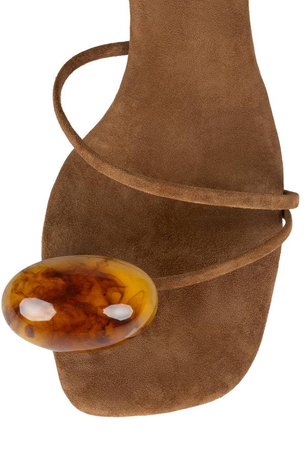 Jeffrey Campbell CARNELIAN Heeled Sandal Light Brown Suede Combo