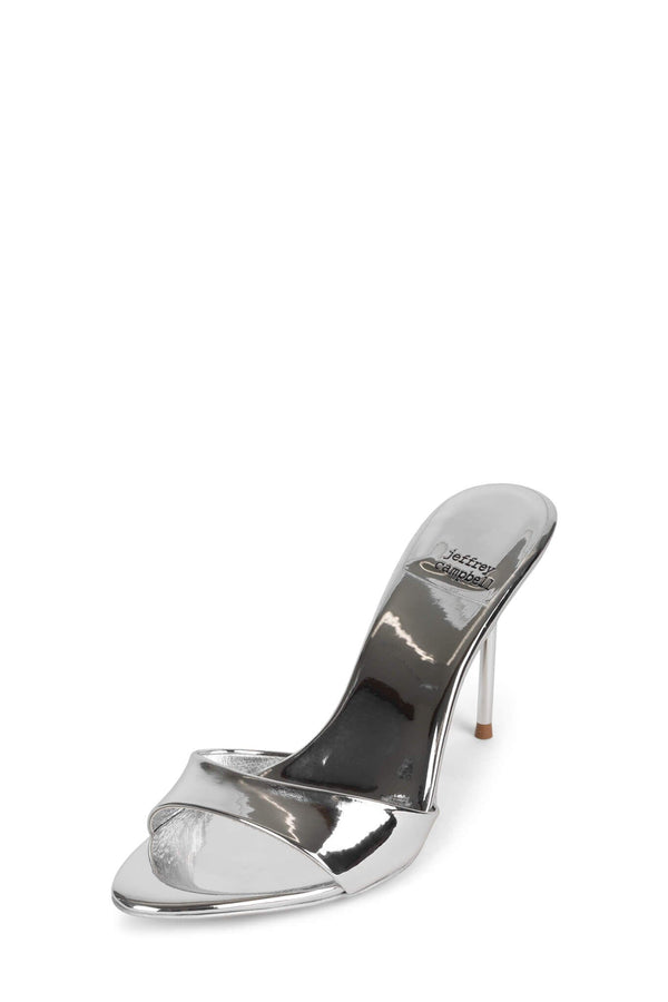 Jeffrey Campbell CE-SOIRE Heeled Sandal Silver Mirror