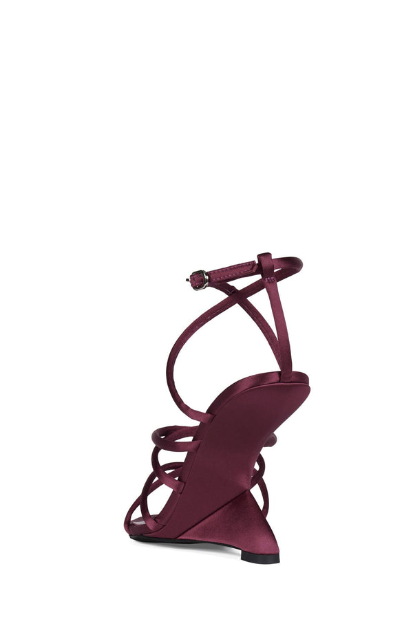Jeffrey Campbell CELESTIAL Wedge Sandal Deep Violet Satin
