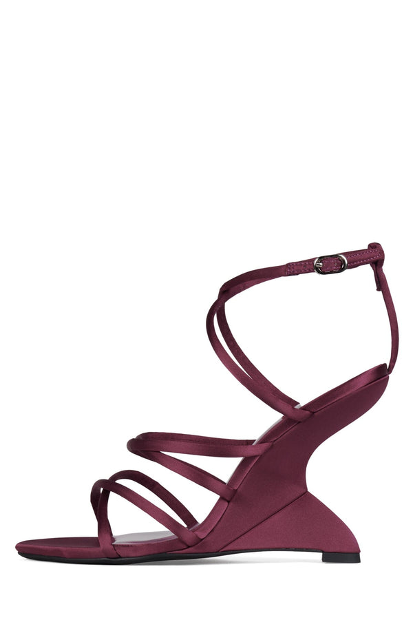 jeffrey campbell CELESTIAL Wedge Sandal Deep Violet Satin