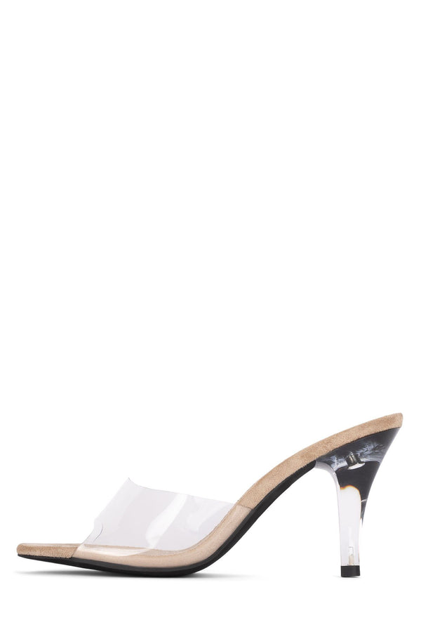 jeffrey campbell CENDRILLON Heeled Sandal Nude Suede Clear