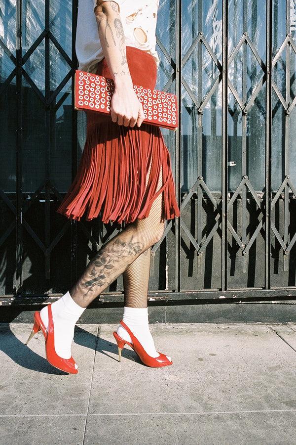 Jeffrey Campbell CHARIS Slingback Heel Red Patent Gold