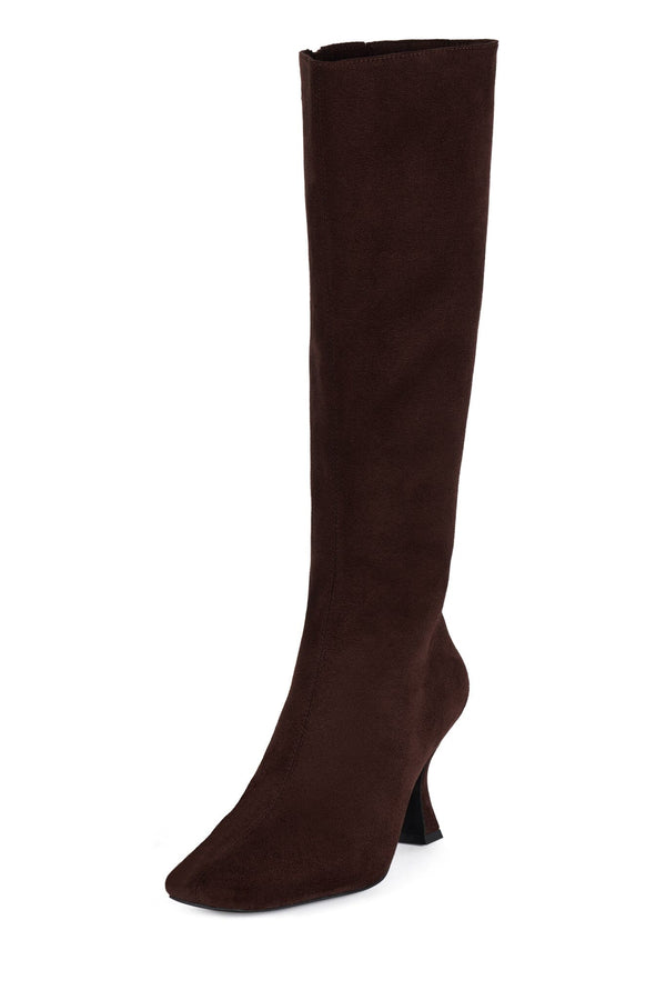 Jeffrey Campbell CHECK-MATE Knee-High Boot Brown Suede