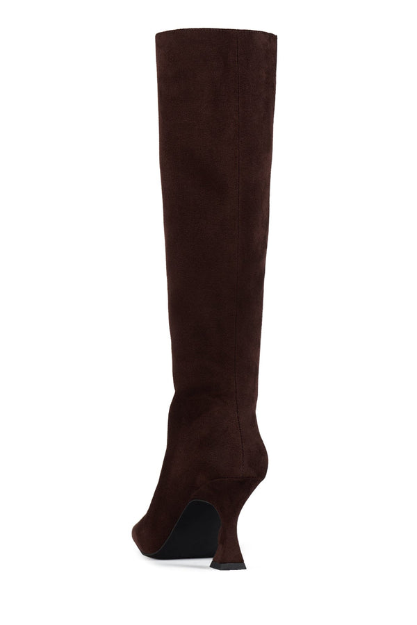 Jeffrey Campbell CHECK-MATE Knee-High Boot Brown Suede