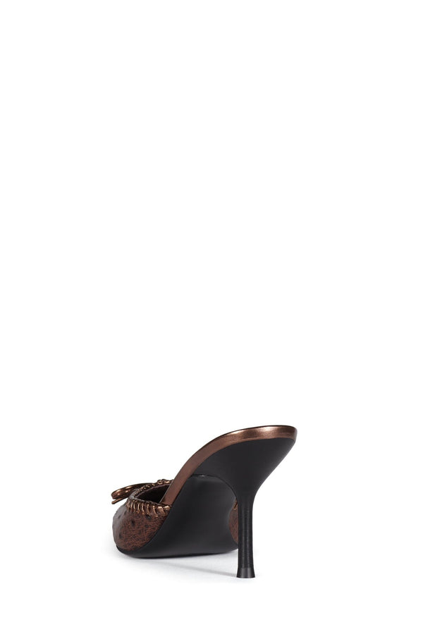 Jeffrey Campbell CLARA-B-F Heeled Mule Brown Ostrich Combo