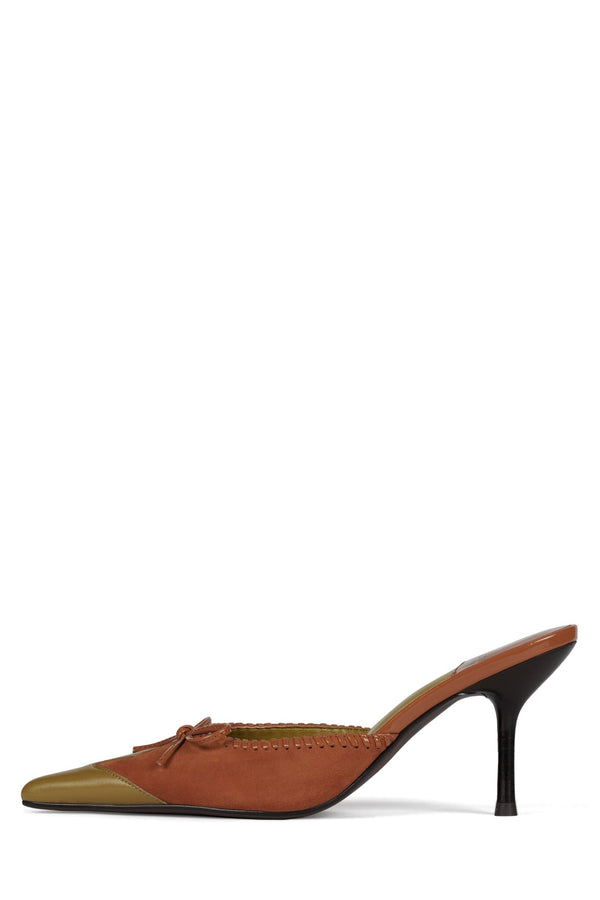 jeffrey campbell CLARABELLE Heeled Mule Orange Su Charteuse Cmbo
