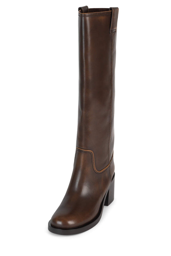 Jeffrey Campbell CLIMB-HI Knee-High Boot Brown Ruboff