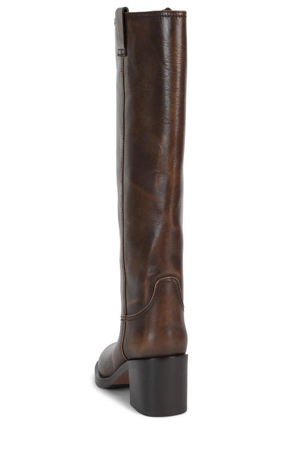 Jeffrey Campbell CLIMB-HI Knee-High Boot Brown Ruboff