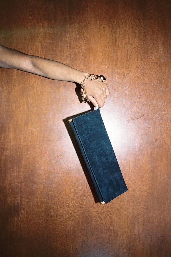 Jeffrey Campbell CLUTCH-CHM Clutch Black Suede Gold