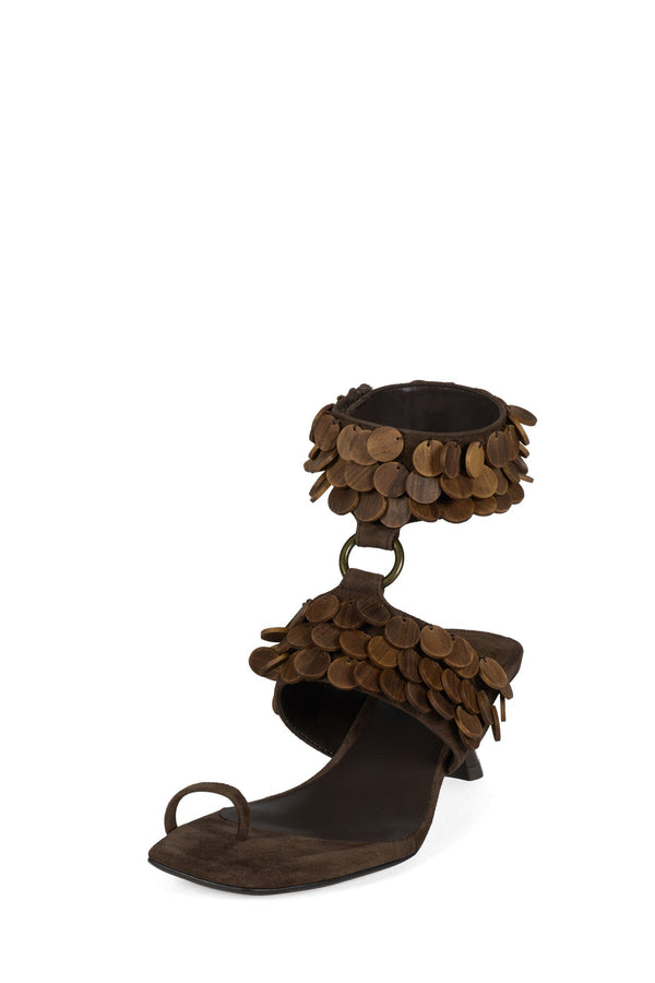 Jeffrey Campbell COCONUT-SH Heeled Sandal Espresso Suede Combo