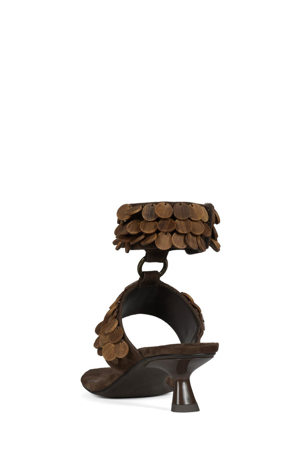 Jeffrey Campbell COCONUT-SH Heeled Sandal Espresso Suede Combo
