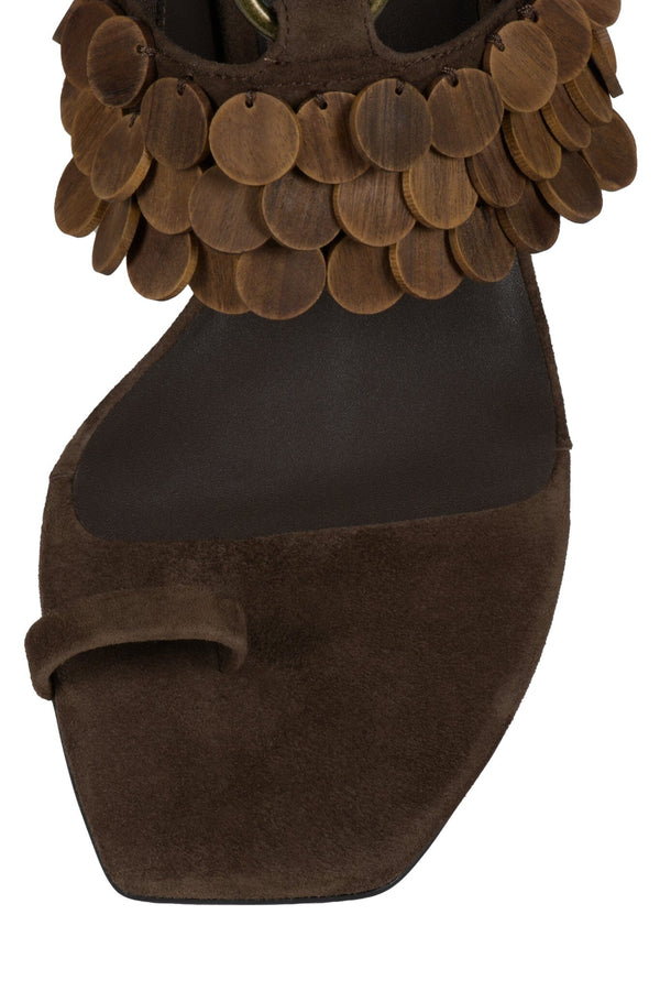Jeffrey Campbell COCONUT-SH Heeled Sandal Espresso Suede Combo