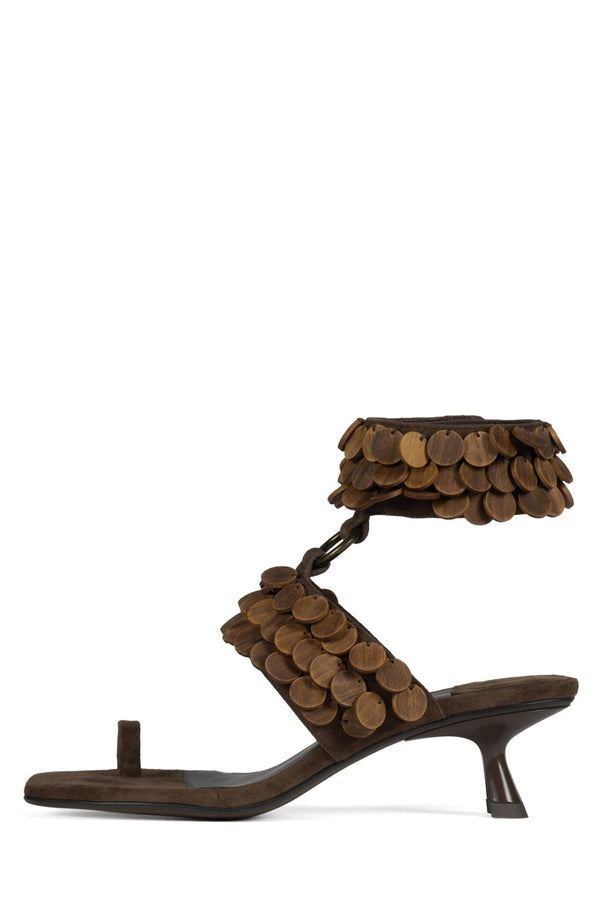 jeffrey campbell COCONUT-SH Heeled Sandal Espresso Suede Combo