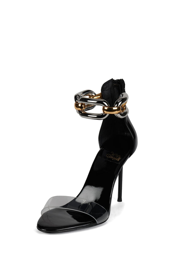 Jeffrey Campbell CUFF-LINK Heeled Sandal Black Clear Multi