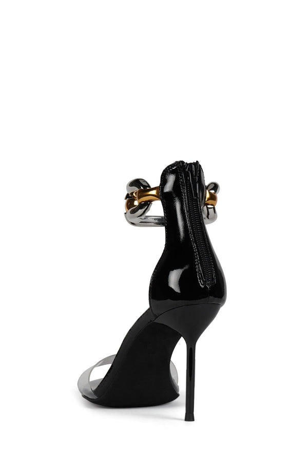 Jeffrey Campbell CUFF-LINK Heeled Sandal Black Clear Multi