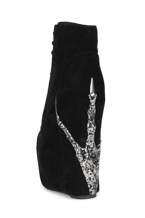 Jeffrey Campbell DAMSEL-CLW Platform Boot Black Suede Pewter