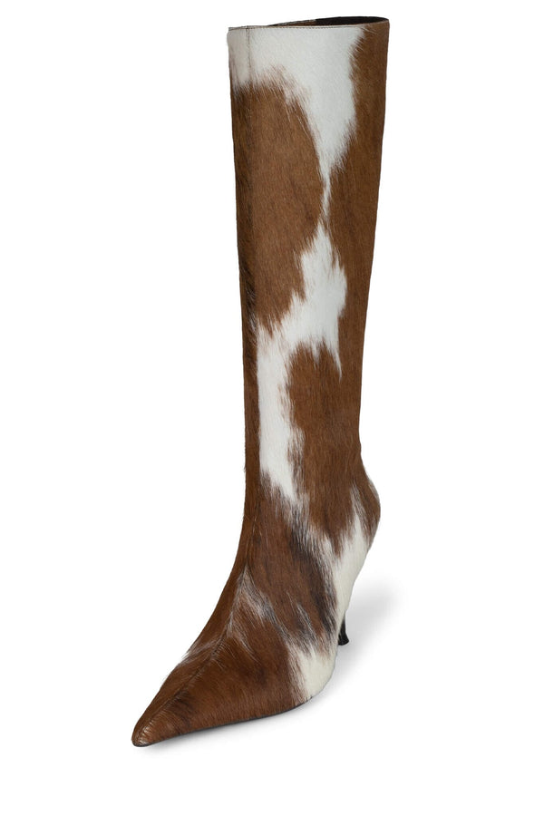 Jeffrey Campbell DARLING-2F Knee-High Boot Tan White Cow