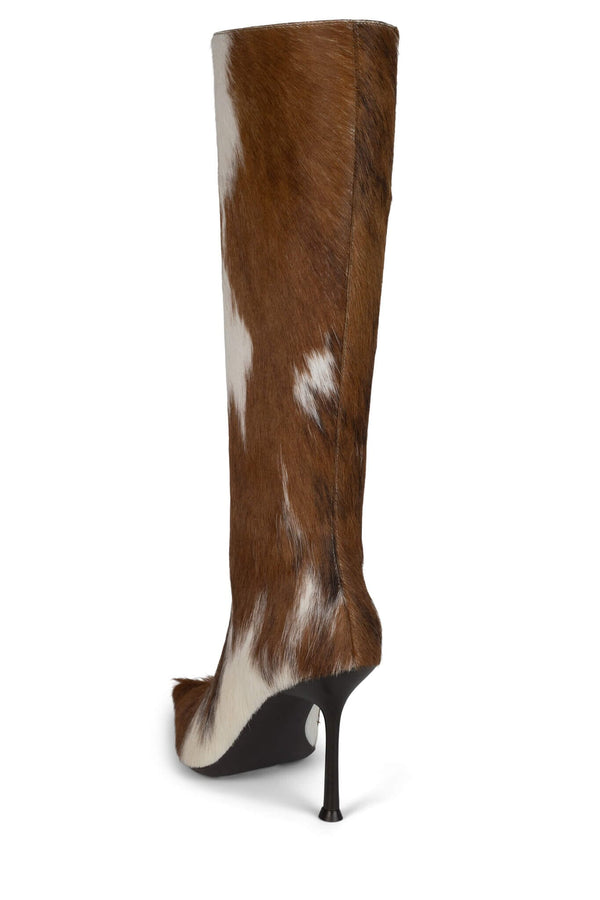 Jeffrey Campbell DARLING-2F Knee-High Boot Tan White Cow