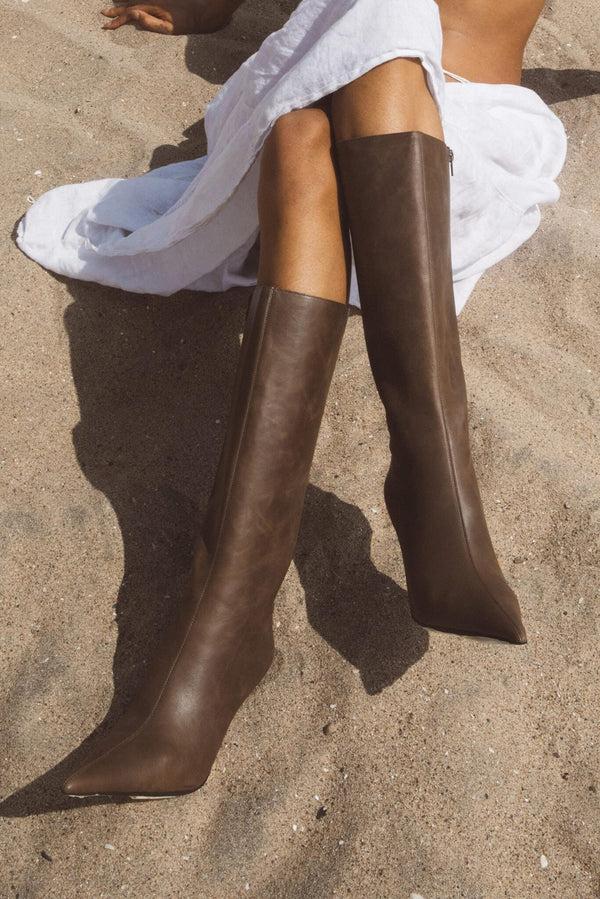 Jeffrey Campbell DARLINGS Knee-High Boot Pink Black Snake