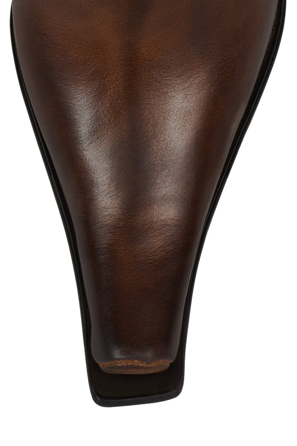 Jeffrey Campbell DULCIMER Mid-Calf Boot Brown Ruboff