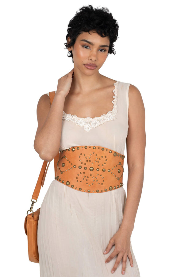 Jeffrey Campbell DUTTON BELT Belt Orange Distressed Bronze