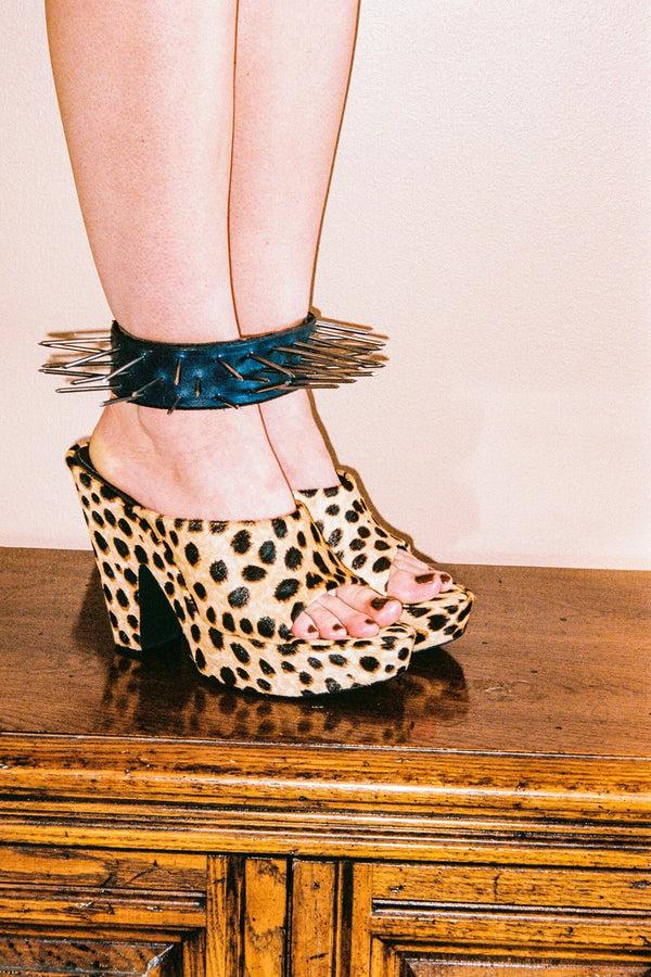 Jeffrey Campbell ENRICHED-F Platform Sandal Beige Brown Spot