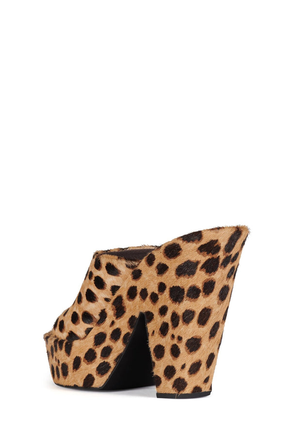Jeffrey Campbell ENRICHED-F Platform Sandal Beige Brown Spot