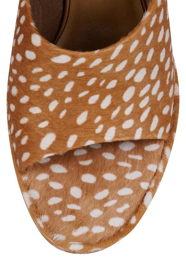 Jeffrey Campbell ENRICHED-F Platform Sandal Beige White Spot