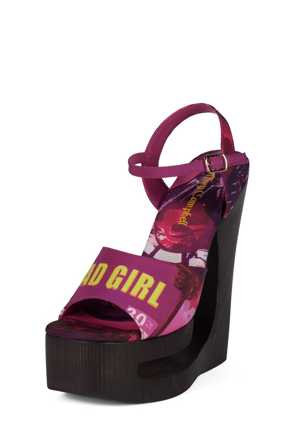 Jeffrey Campbell FLAG-GIRL Platform Sandal Fuchsia Bad Girl Combo