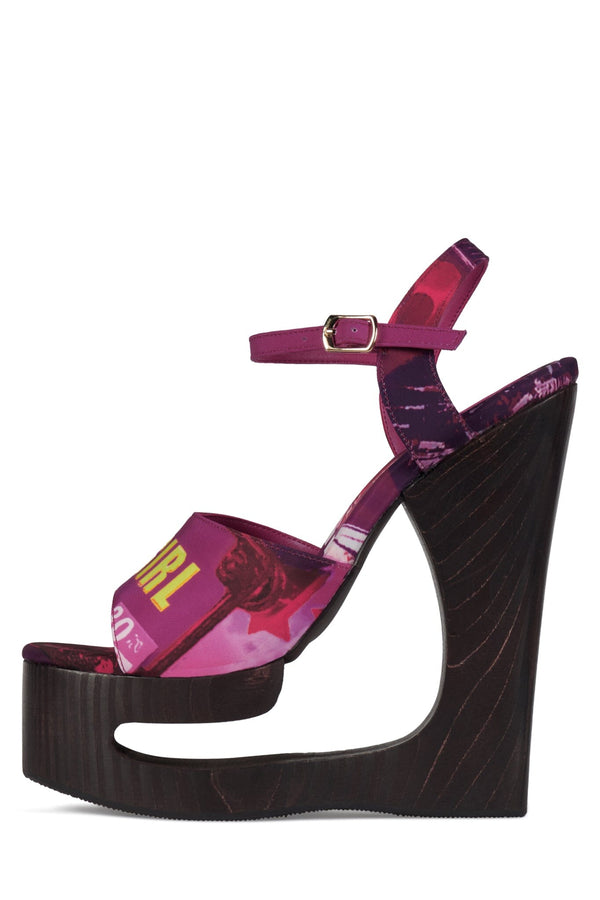 jeffrey campbell FLAG-GIRL Platform Sandal Fuchsia Bad Girl Combo