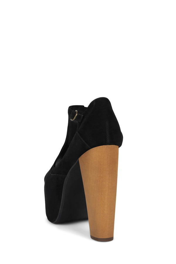 Jeffrey Campbell FOXY-WOOD Platform Sandal Black Suede