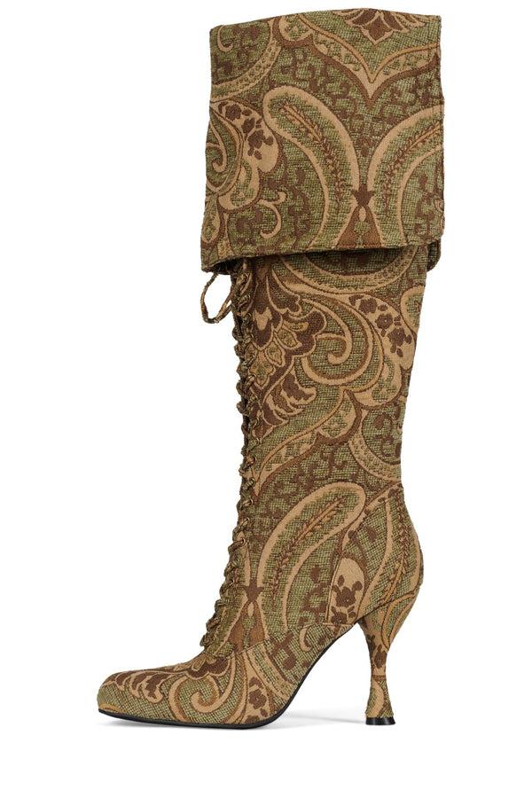 jeffrey campbell FULL-OUT Knee-High Boot Tan Tapestry