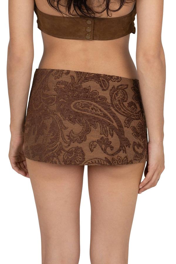 Jeffrey Campbell GIRLYPOP SKIRT Belt Brown Tapestry